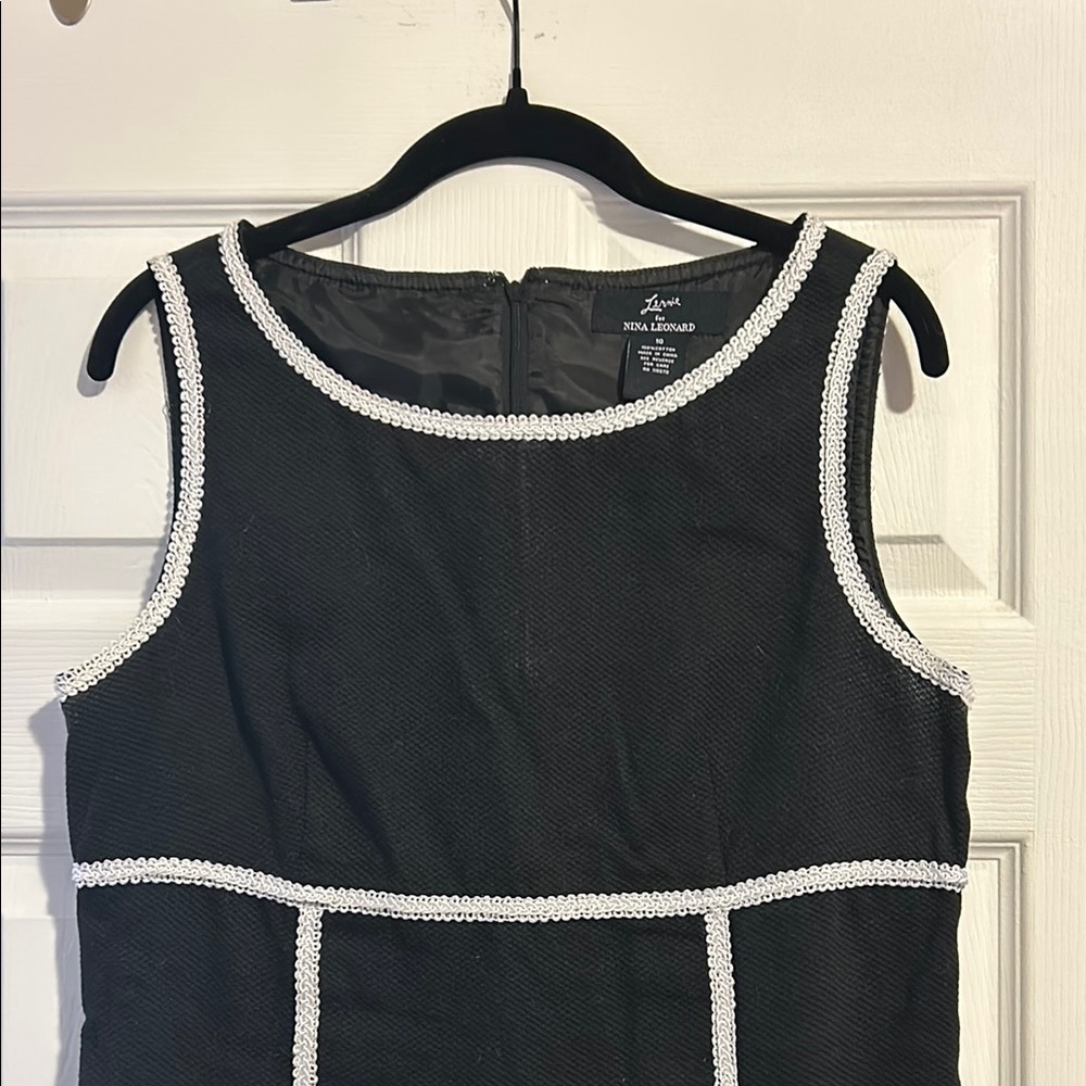 Nina Leonard Black Sheath Dress Knee-Length Sleeveless for Cocktail - Picture 3 of 9